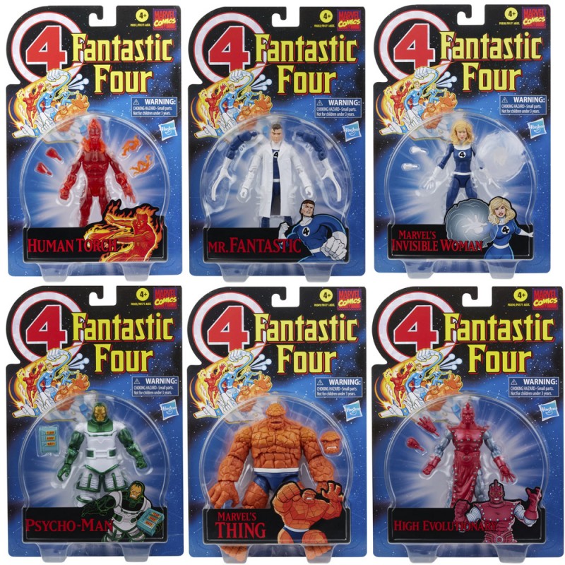 Pack 6 Figuras Los 4 Fantásticos Retro Marvel Legends Hasbro