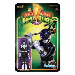 Figura Black Ranger Mighty Morphin Power Rangers ReAction Super7