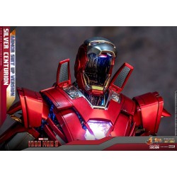 Figura Silver Centurion Iron Man 3 Armor Suit Up Version  Hot Toys Escala 1/6
