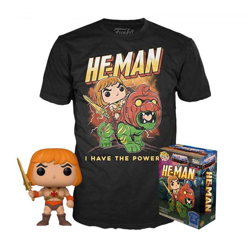 Pack Camiseta y Figura Exclusivo He-Man Masters Of The Universe Funko 991