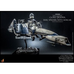 Figura Clone Trooper & BARC Speeder Con Sidecar Star Wars The Clone Wars Escala 1/6 Hot Toys