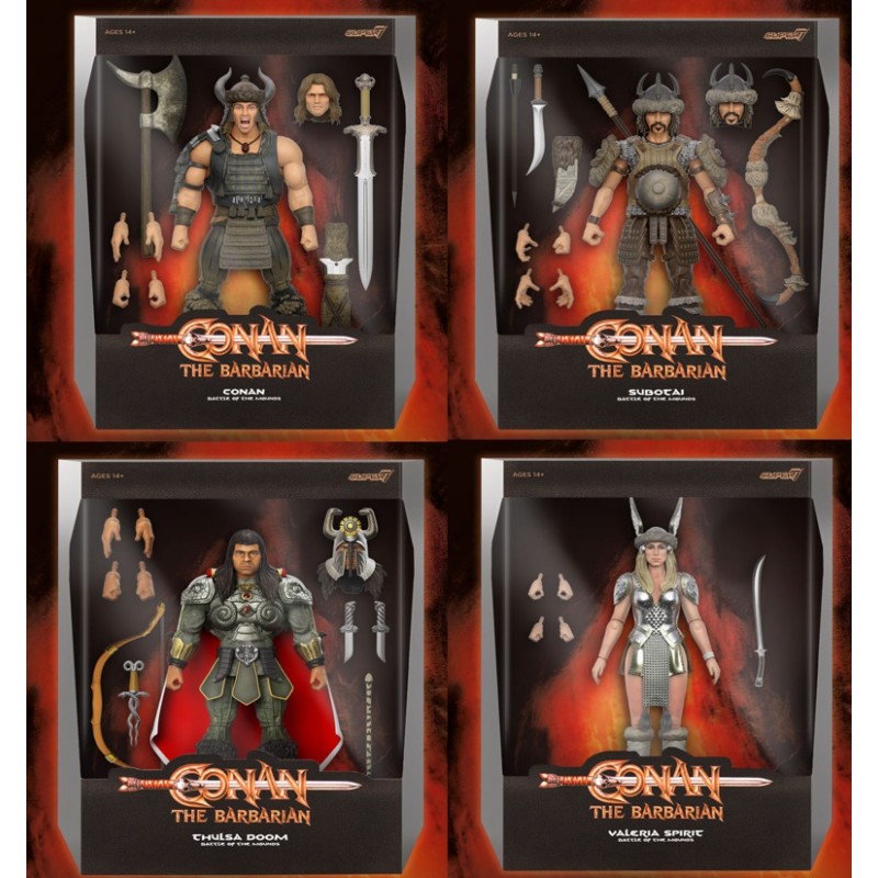 Pack 4 Figuras Conan El Bárbaro Ultimates Super7