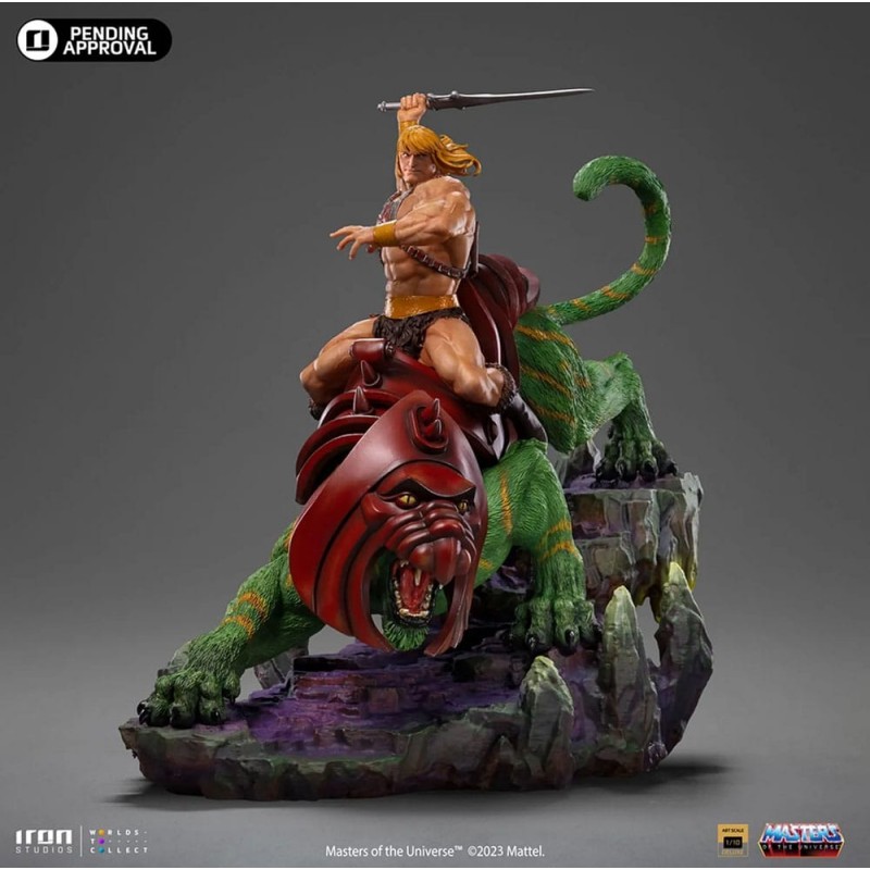 Estatua He-Man Y Battle Cat Deluxe 1/10 Art Scale Iron Studios