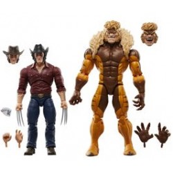 Pack 2 Figuras  Logan y Dientes De Sable Marvel Legends Hasbro