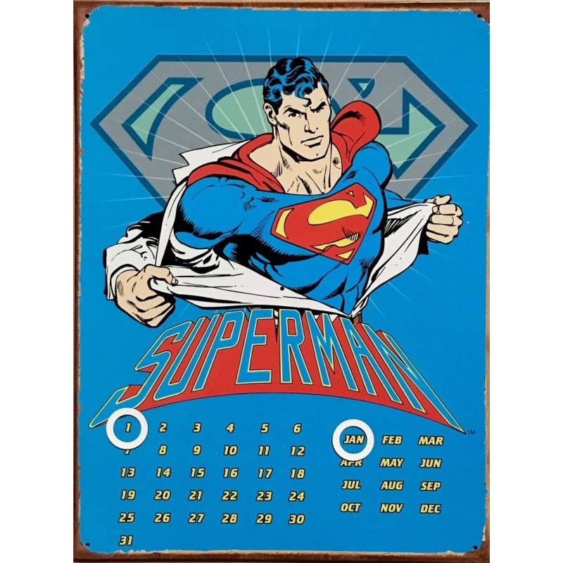 Calendario Perpetuo Metálico. Superman