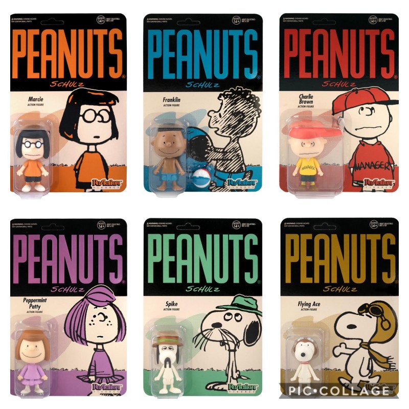 snoopy figuras reaction super7 peanuts