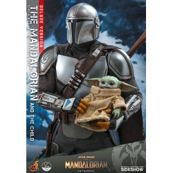 Figura The Mandalorian y The Child Baby Yoda Escala 1/4 Deluxe Version Hot Toys Star Wars