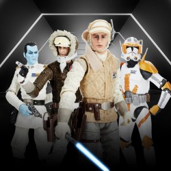 Pack 4 Figuras Star Wars Greatest Hits Black Series Han Solo Hoth, Almirante Thrawn, Luke Skywalker Hoth y Clone Commander Cody