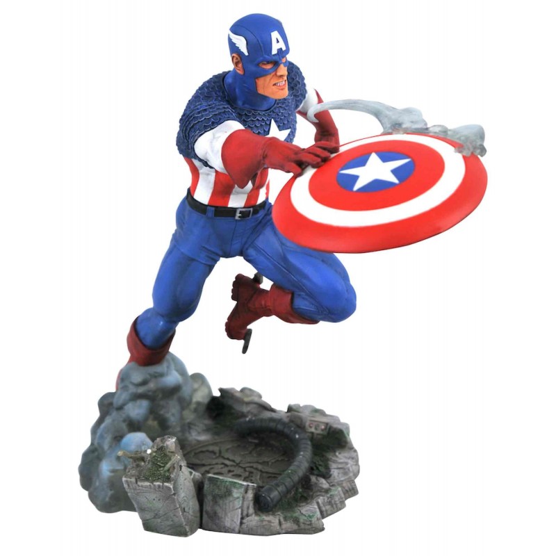 Estatua Capitán América Diorama PVC Marvel Comic Gallery