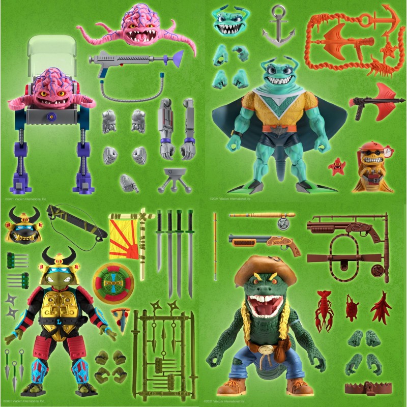 Figuras Tortugas Ninja Ultimates Wave 5 Super7 Set Completo