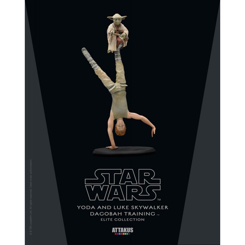 Figura Luke Skywalker y Yoda Dagobah Training Star Wars Escala 1:10 Attakus