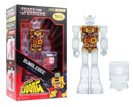 Figura Super Cyborg Bumblebee (Clear) ReAction Super7